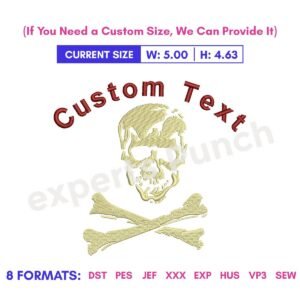 Skull And Crossbones Custom Designs for Machine Embroidery