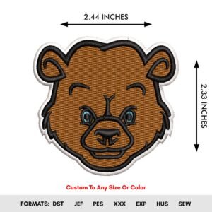 Mini Bear Face Embroidery Pattern