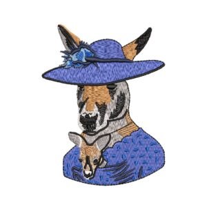 Kangaroo Lady Machine Embroidery Pattern