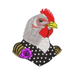 Rooster Machine Embroidery Pattern For Kitchen Hens