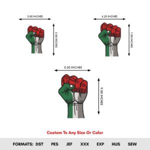 Stand With Palestine Machine Embroidery Patterns, 3 Sizes