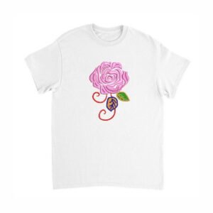 Pink Rose Machine Embroidery Pattern Design