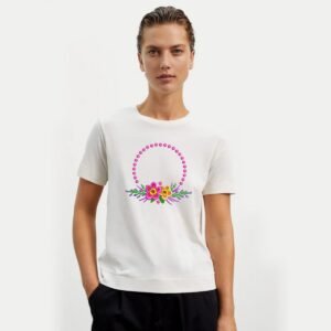 Floral Wreath Machine Embroidery Pattern Monogram Flower Frame