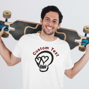 Heart Eyes Skull Embroidery Pattern For Valentine's Day