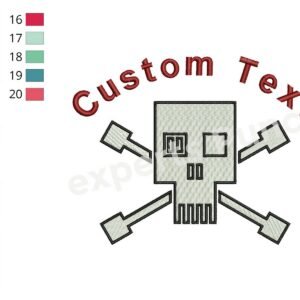Robot Halloween Skull Pattern For Machine Embroidery