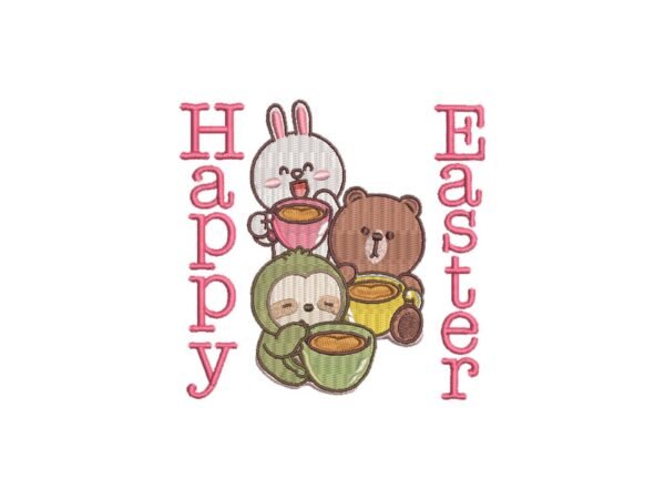 Happy Easter Bunny Machine Embroidery Pattern