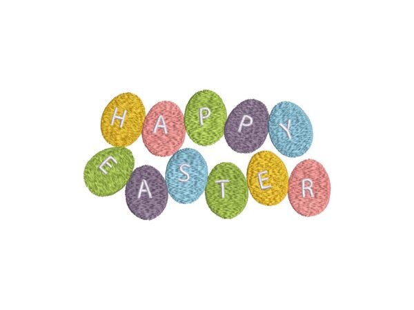 Happy Easter Eggs Machine Embroidery Pattern