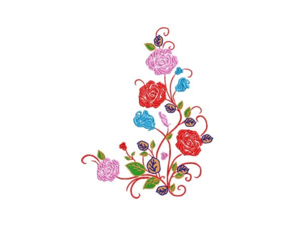 Rose Flower Border Machine Embroidery Design