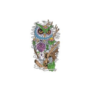 Owl Bird Machine Embroidery Design