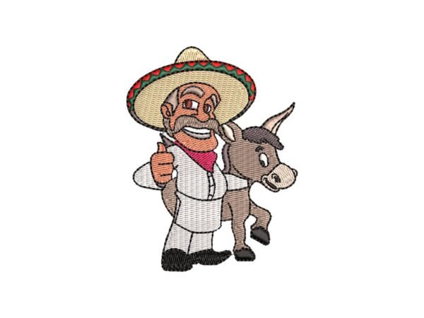 Mexican Donkey Machine Embroidery Design