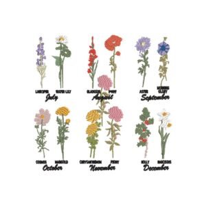 Larkspur Flowers Machine Embroidery Pattern