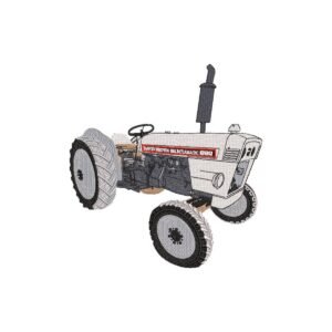 Grey Tractor Machine Embroidery Design