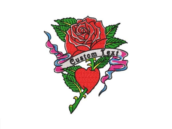 Valentine's Day Embroidered Love Rose Heart Pattern
