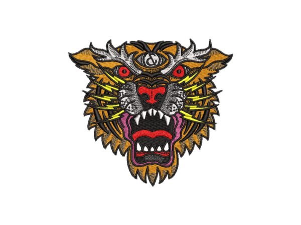 Wild Tiger Face Embroidery Pattern