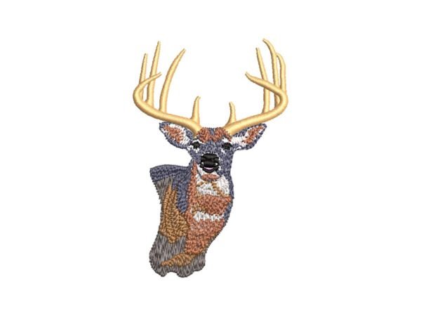 Deer Antler Machine Embroidery Design | Wild Animal Embroidery Pattern