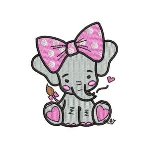 Baby Girl Elephants Machine Embroidery Pattern