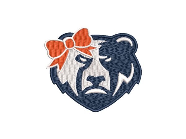 Machine Embroidery Design Of Grizzlies Bears, Wild Animals