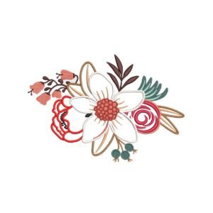 Daisy Bouquet Machine Embroidery Pattern, Pastel Flower Design