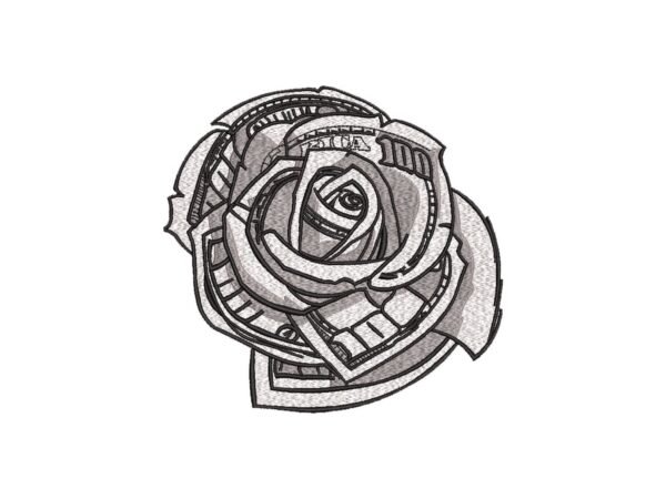 Vintage Rose Flower Machine Embroidery Pattern