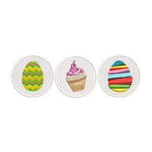 Cupcake Machine Embroidery Pattern, Spring Easter Eggs