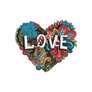 Heart Love Valentine Embroidery Pattern