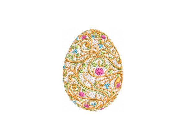 Flower Egg Baroque Machine Embroidery Pattern