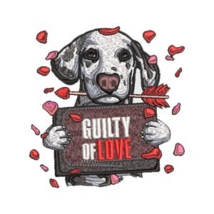 Valentine's Day Embroidery Pattern For Dog Lovers