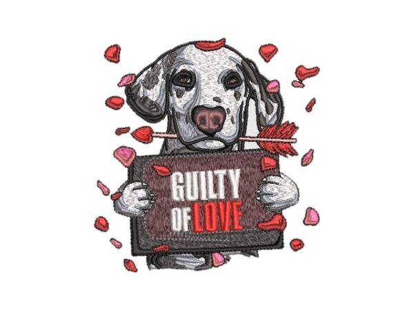 Valentine's Day Embroidery Pattern For Dog Lovers