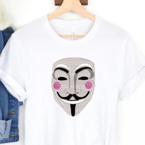 Embroidered Hacker Mask Pattern, Guy Fawkes