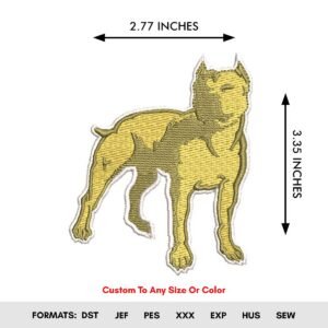 Pitbull Dog Animal Embroidery Pattern