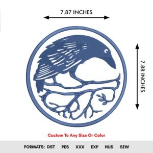 Raven Crow Embroidery Pattern for Machine Embroidery