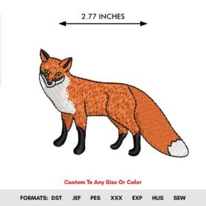 Cute Fox Machine Embroidery Pattern Animal Design