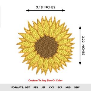 Sunflower Machine Embroidery Design