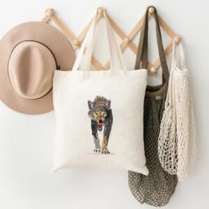 Embroidery Pattern of a Roaring Wolf, Forest Animal Design, Wildlife Pattern