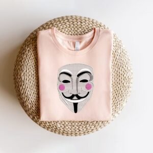Embroidered Hacker Mask Pattern, Guy Fawkes