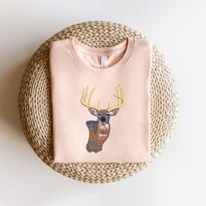 Deer Antler Machine Embroidery Design | Wild Animal Embroidery Pattern