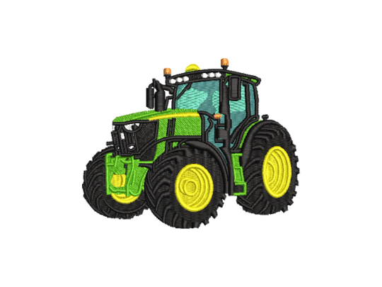 Green Tractor Machine Embroidery Design