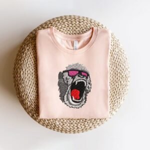 Monkey Head Animal Machine Embroidery Pattern