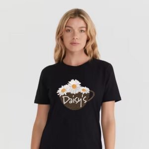 Kitchen Cup Embroidery Pattern - Daisy Coffee