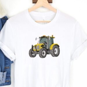 Yellow Farm Tractor Machine Embroidery Design
