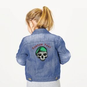 Green Cap Skull Design For Machine Embroidery