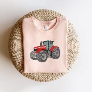 Red Farm Tractor Machine Embroidery Design