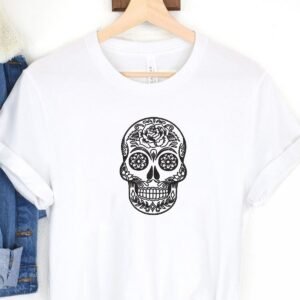 Day of the Dead Machine Embroidery Pattern Floral Skull, 3 Sizes