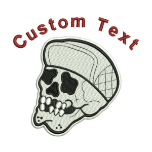 Skull With Cap Embroidery Pattern, Custom Skull Design