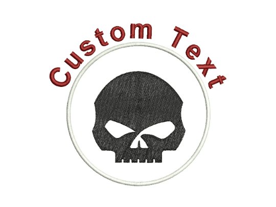 Halloween Embroidery Pattern With Skull Monogram