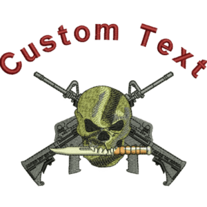 Custom Camo Skull Embroidery Design Army Skill Embroidery Pattern