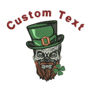 Shamrock Skull Embroidery Pattern For St Patrick's Day