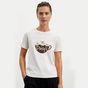 Kitchen Cup Embroidery Pattern - Daisy Coffee